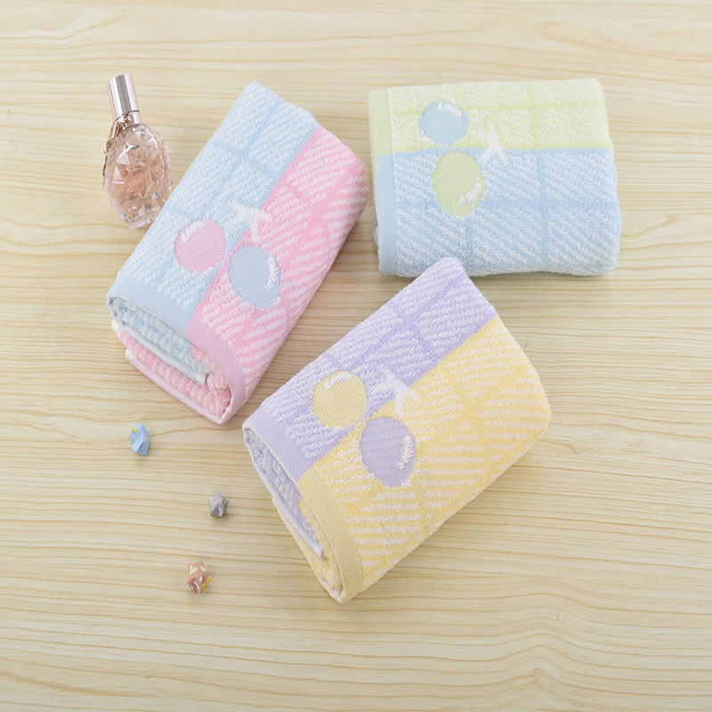 Factory straight hair cotton Cherry embroidery towel cotton soft absorbent Super face towel wholesale support customization Factory straight hair cotton Cherry embroidery towel cotton soft absorbent Super face towel wholesale support customization
