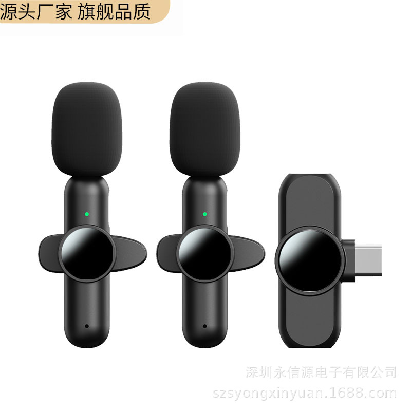 Micrófono inalámbrico de clip de cuello K3 carga uno a dos inteligente reducción de ruido radio de larga distancia Mini micrófono de micrófono en vivo