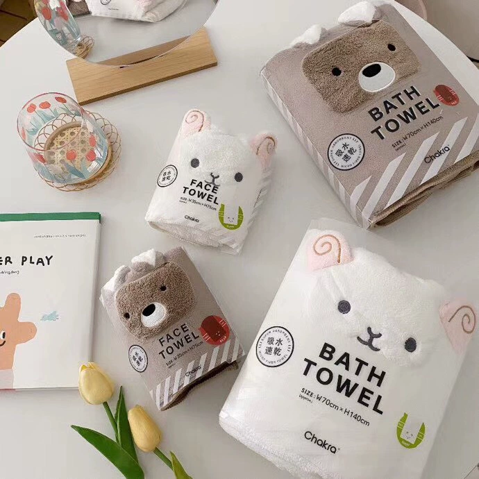 Japanese children's cartoon bath towel, cute quick dry clothing, wholesale
