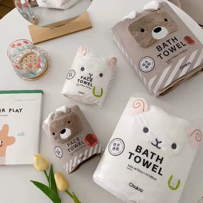 Japanese children's cartoon bath towel, cute quick dry clothing, wholesale