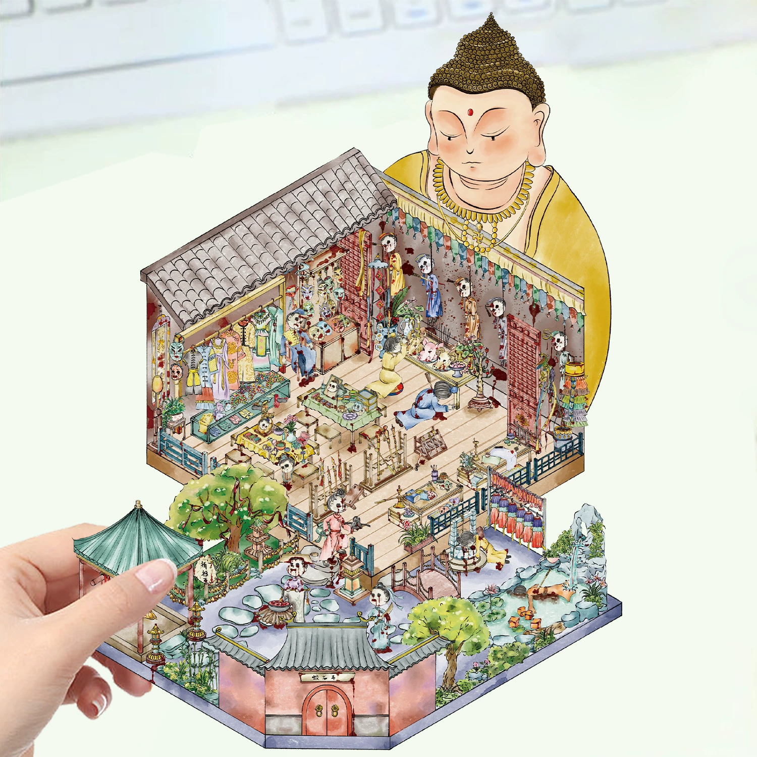 Картонная маленькая наклейка, шалаш, 3D, антистресс, DIY, планировщик