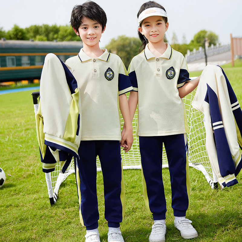 Primary school uniform spring and autumn three-piece children's class clothes summer suit sportswear kindergarten Garden clothes summer