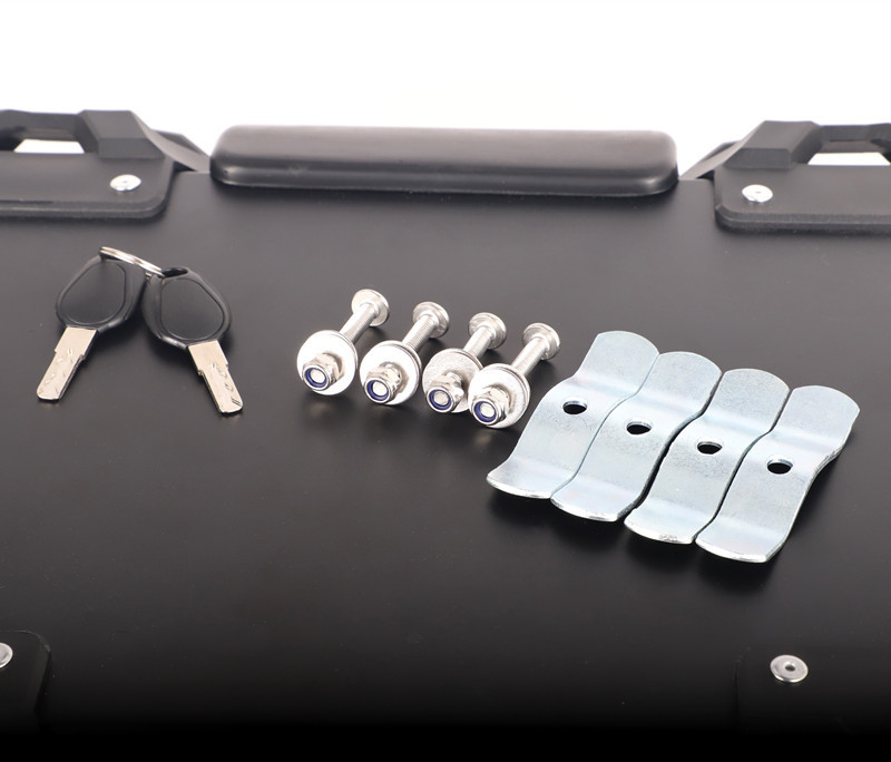 Motorcycle Modified Aluminum Alloy Quick-Release Tail Box 45L Dual Lock Waterproof Anti-Collision Universal Rear Tail Box Scooter Tail Box
