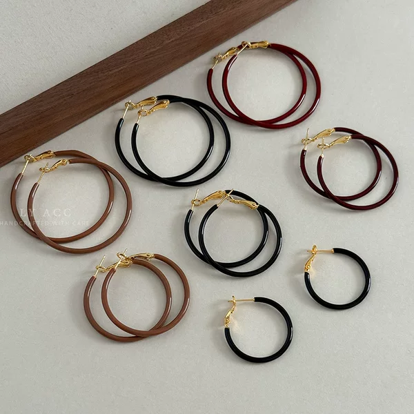 Retro Simple Large Earrings Plain Hoop Accessible Luxury High-End Niche Foreign Style Fashionable Unique Gorgeous Autumn and Winter Earrings