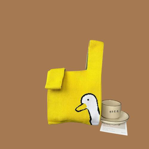 Ins Knit Bag Handmade Luggage Bag for Women Water Bucket Bag Handheld Bag Backless Bag Tote Bag Rice Bucket Bag