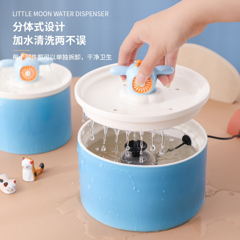 Mascota gato dispensador de agua automático dispensador de agua de cerámica Filtro de circulación de flujo perro beber suministros para mascotas al por mayor