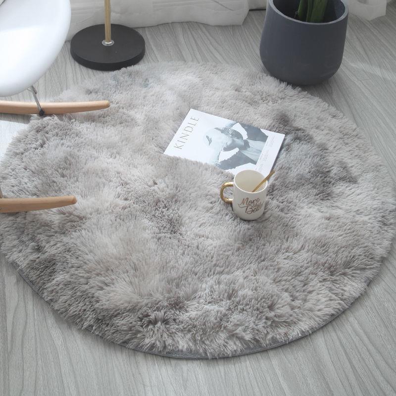 Tie-dyed motley round carpet floor mat bedroom living room Internet-famous rocking chair hanging basket computer chair dressing chair floor mirror mat