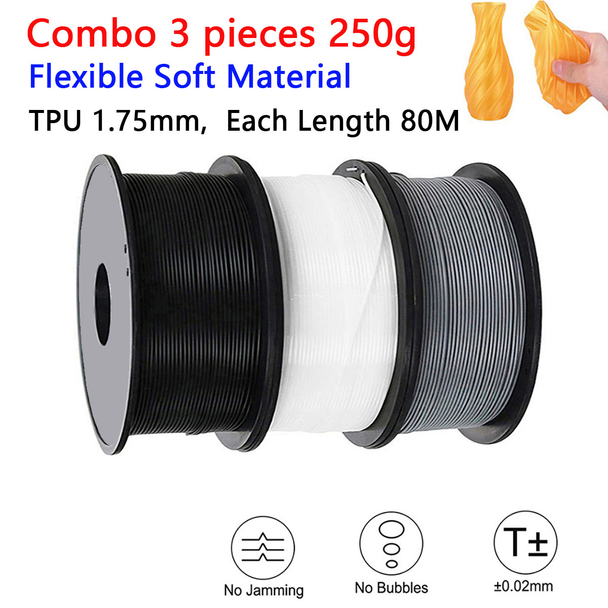 TPU soft printable material 250g three-reel set