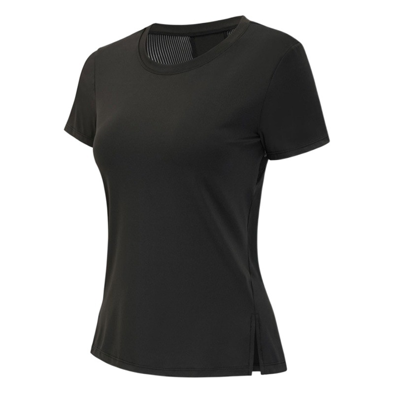 2023 primavera y verano nueva ropa de fitness de manga corta para mujer Camiseta deportiva de malla hueca ropa de yoga sexy suelta en stock