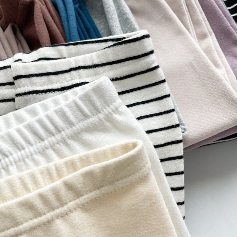 2023 Otoño e Invierno niñas SLIM-Fit color sólido polainas ropa exterior lana pull-up casual algodón bebé bottoming Pantalones