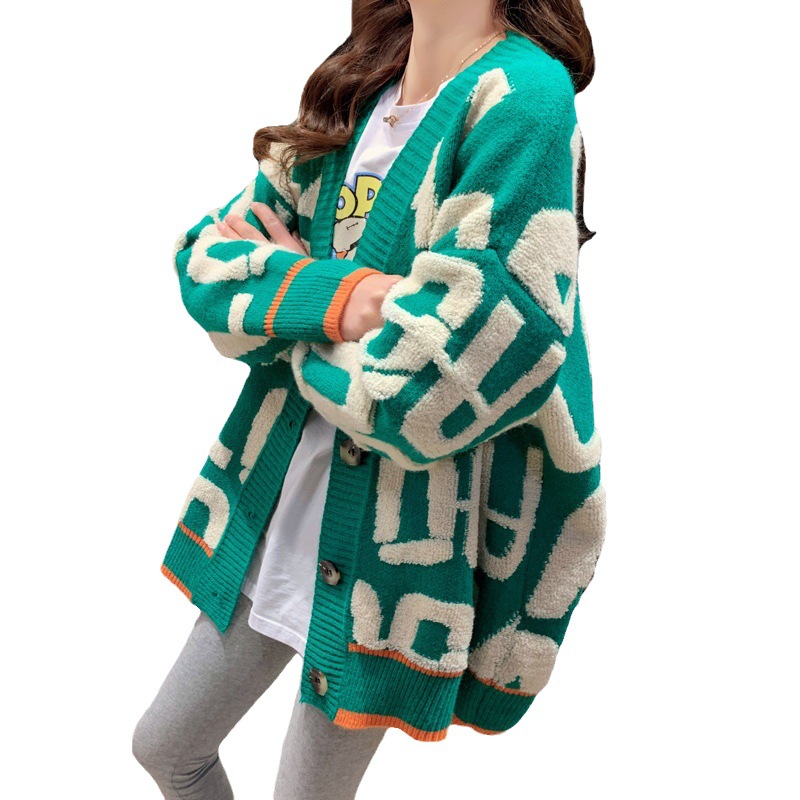Grueso suéter cardigan mujeres Otoño e Invierno 2023 estilo coreano nuevo estilo occidental desgaste exterior flojo perezoso estilo abrigo de punto