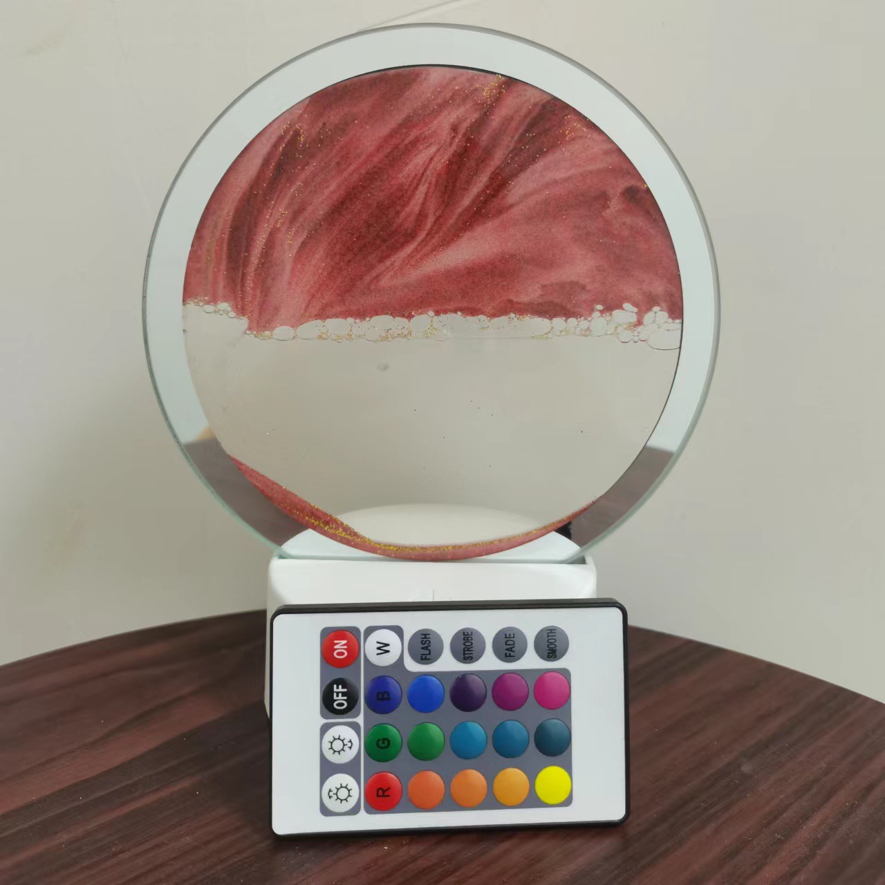 Romántico 16-color de control remoto de vidrio de arena movedizas pintura colorida noche luz creativa regalo descompresión alivio tapada sala de estar ambiente