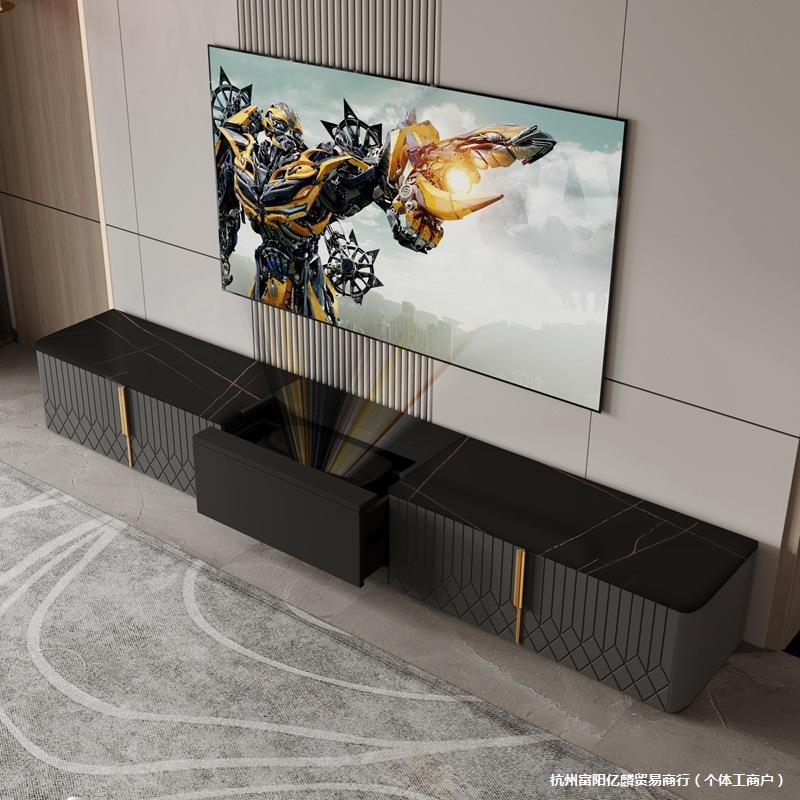 Suspended Laser Tv Cabinet Master Bedroom Tv Floor Cabinet Electric Telescopic Automatic Front and Rear Cabinet Rental Hotel