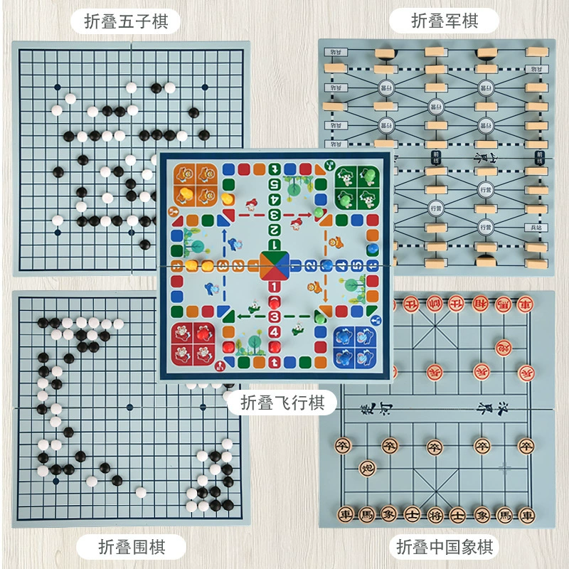 Wooden folding universal Airplane chess, children's strategy game, toy