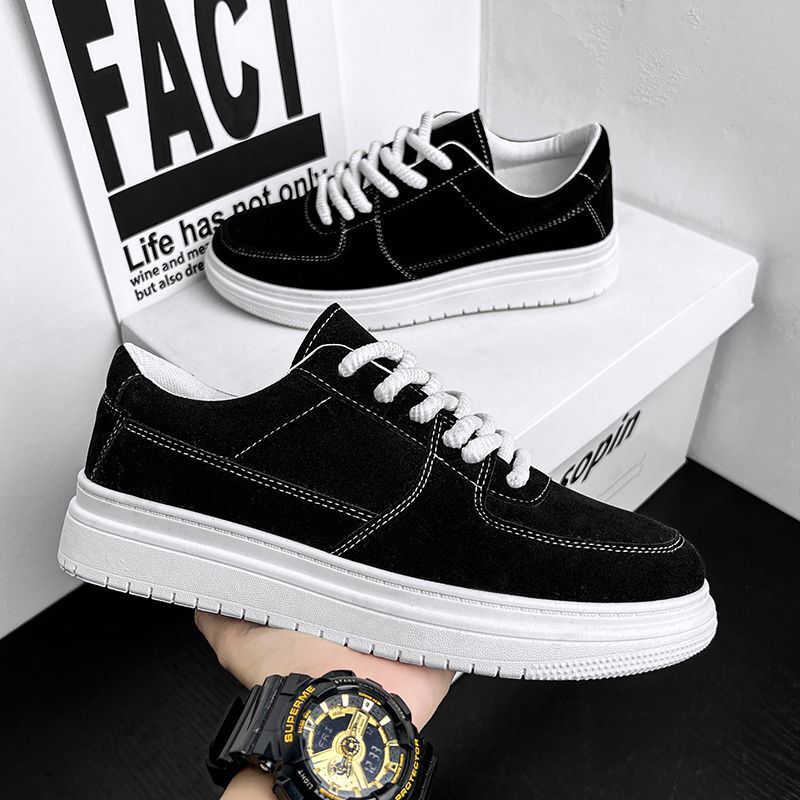 Spring and Summer Men's Shoes New Thick-Soled Sports Shoes Versatile Shoes for Middle School Students Trendy Dad Shoes White