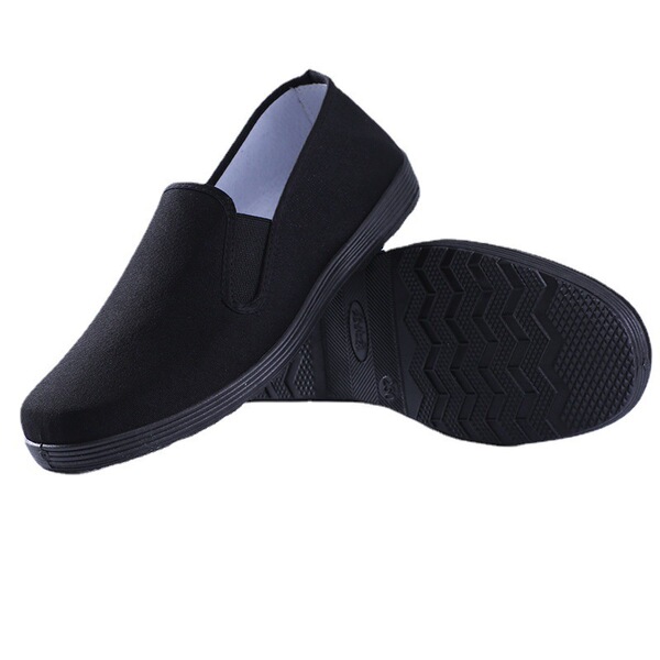 Solid color black low cloth espadrilles