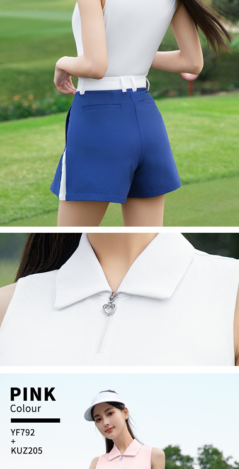 Áo thun nữ golf không tay phong cách thể thao xuân hè — Áo trắng [thiết kế không tay/đàn hồi cao và mềm mại/mỏng và mỏng] YF792, Áo đen [thiết kế không tay/đàn hồi cao và mềm mại/mỏng và mỏng] YF792, Áo màu hồng Sakura [thiết kế không tay/đàn hồi cao và mềm mại/mỏng và mỏng] YF792 chi tiết 11