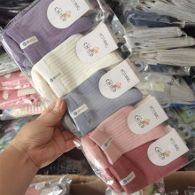 优六指鼠秋冬纯棉女童袜百棉无骨纯色中筒女宝袜大中小学生全棉袜
