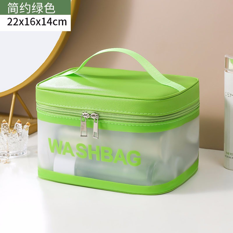 Bolsa de cosméticos transparente transfronteriza bolsa de almacenamiento impermeable de alta capacidad bolsa de lavado de maquillaje portátil PU