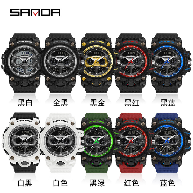 SANDA SANDA 3153 nuevo reloj de moda moda estudiantes reloj de hombre creativo multifuncional cool