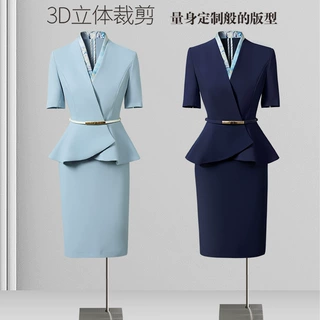 夏天职业套装女2024新款气质女神范高端西装套裙售楼部案场工作服