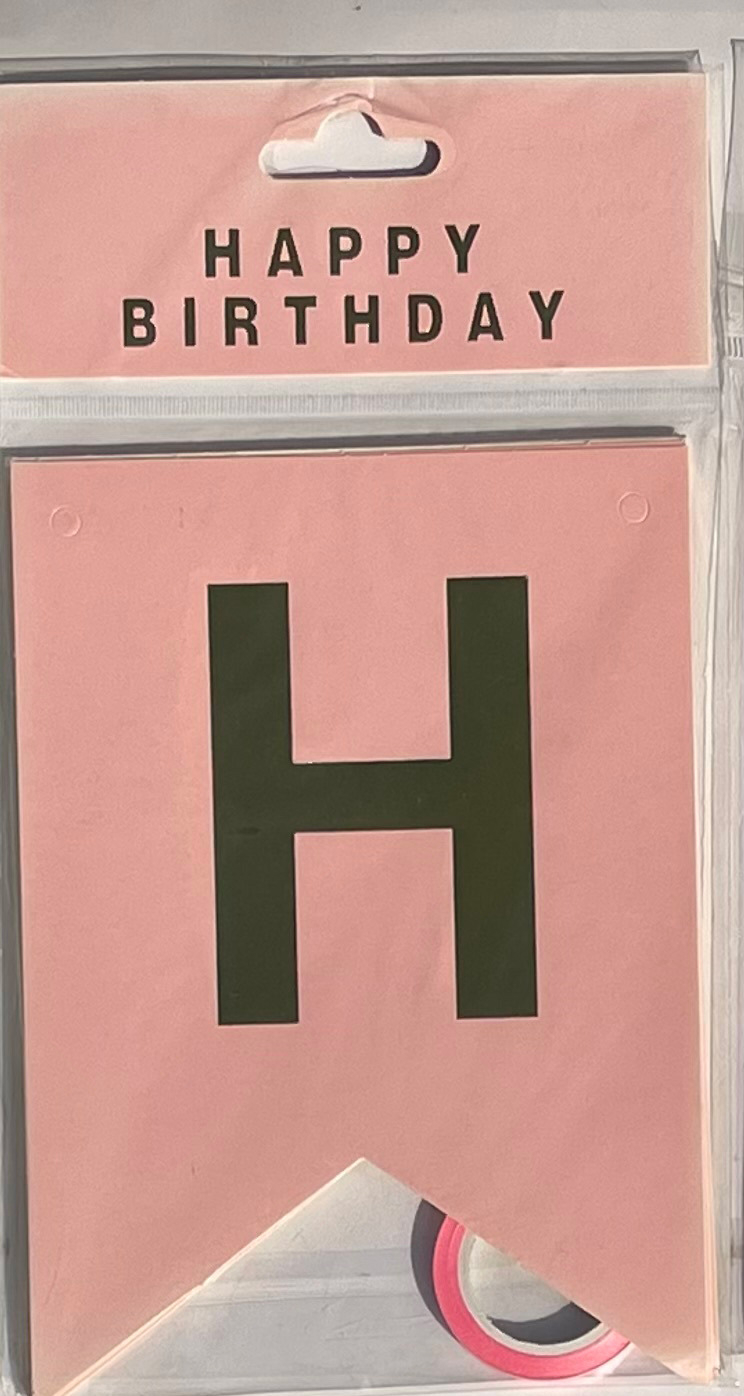 HAPPY BIRTHDAY fiesta de cumpleaños en inglés diseño diagonal de bandera de cola de mermaid letras banderas de color