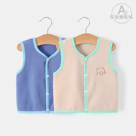 儿童加绒马甲秋冬奥粒绒保暖女童马夹背心男童春秋季婴童可外穿