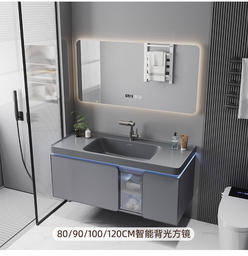 New minimalist bathroom cabinet, ceramic integrated basin bathroom cabinet, combined bathroom washbasin, new ceramic washbasin cabinet undefined
