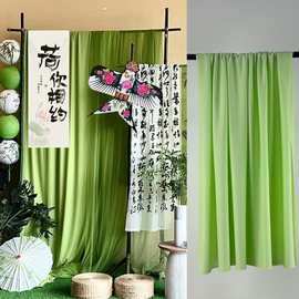 幼儿园环创布料新中式森系绿色中国风户外场景布置纱幔布幔