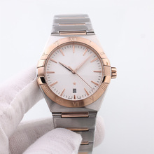 外贸欧家星座系列五代男士自动机械手表高品质三针条钉面钢带手表