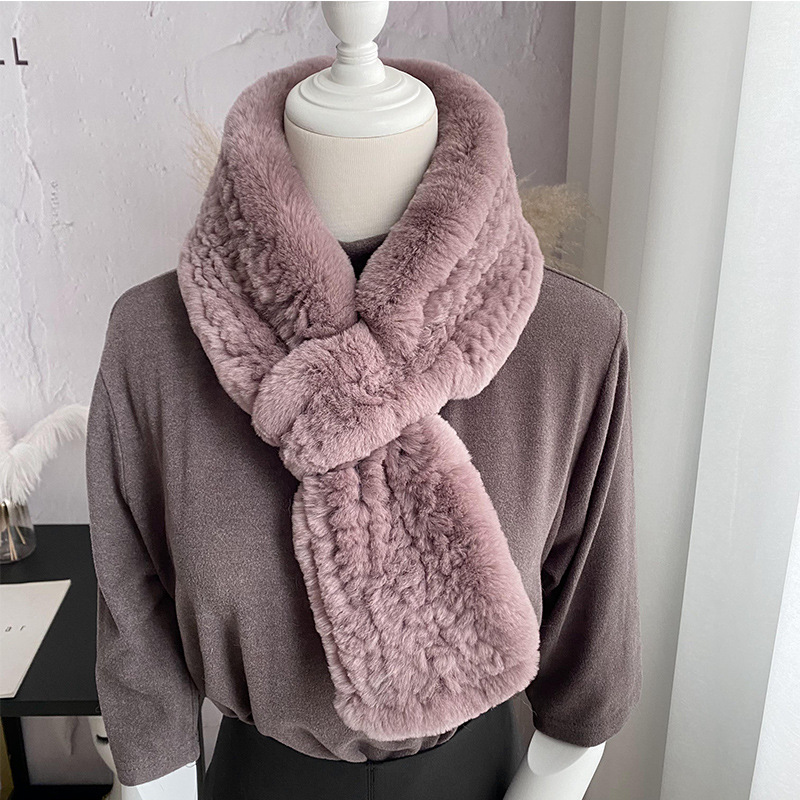 Rex Kaninchenfell Schal Für Damen Warm Winter Mode Accessoire_voghion.com