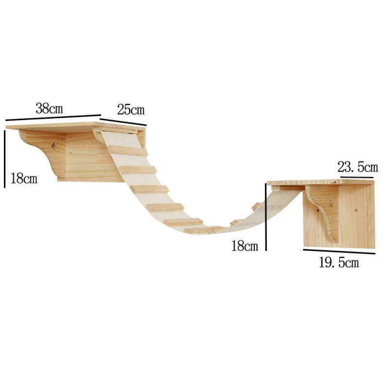 Wall-mounted Cat Climbing Frame, Sisal Hammock & Stairs, Modular Multi-Level Playset