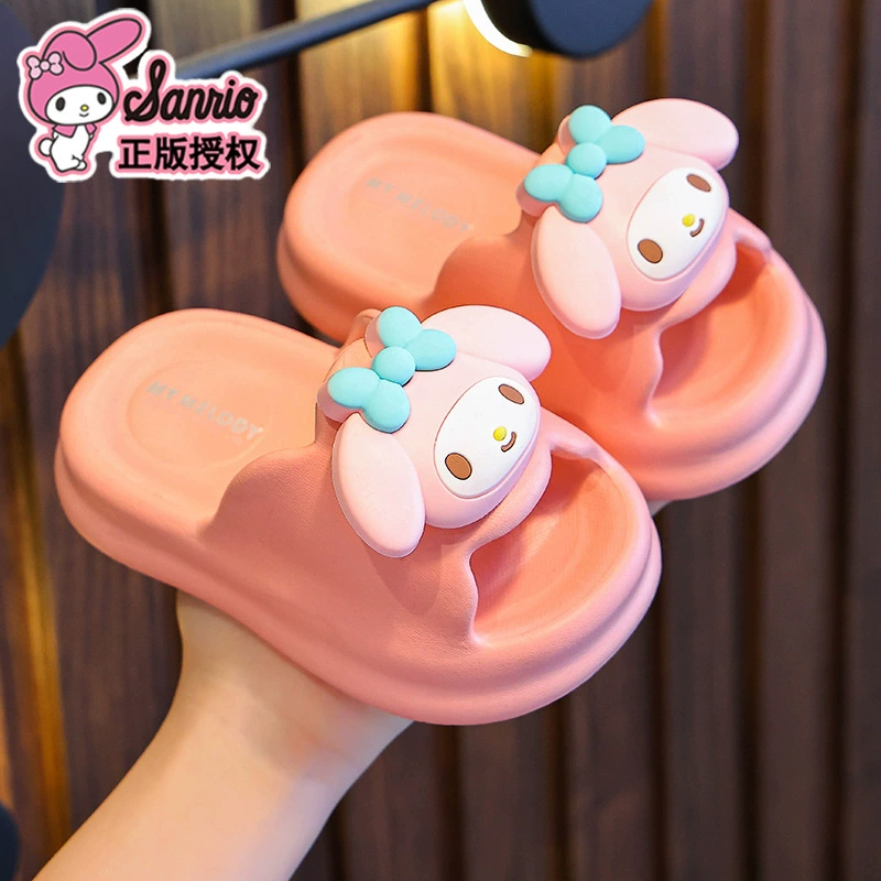 Детские холодные тапочки Санрио для девочек Летний мультфильм милый нескользящий интерьер для купания с мягким дном родитель-ребенок Kulomi тапочки