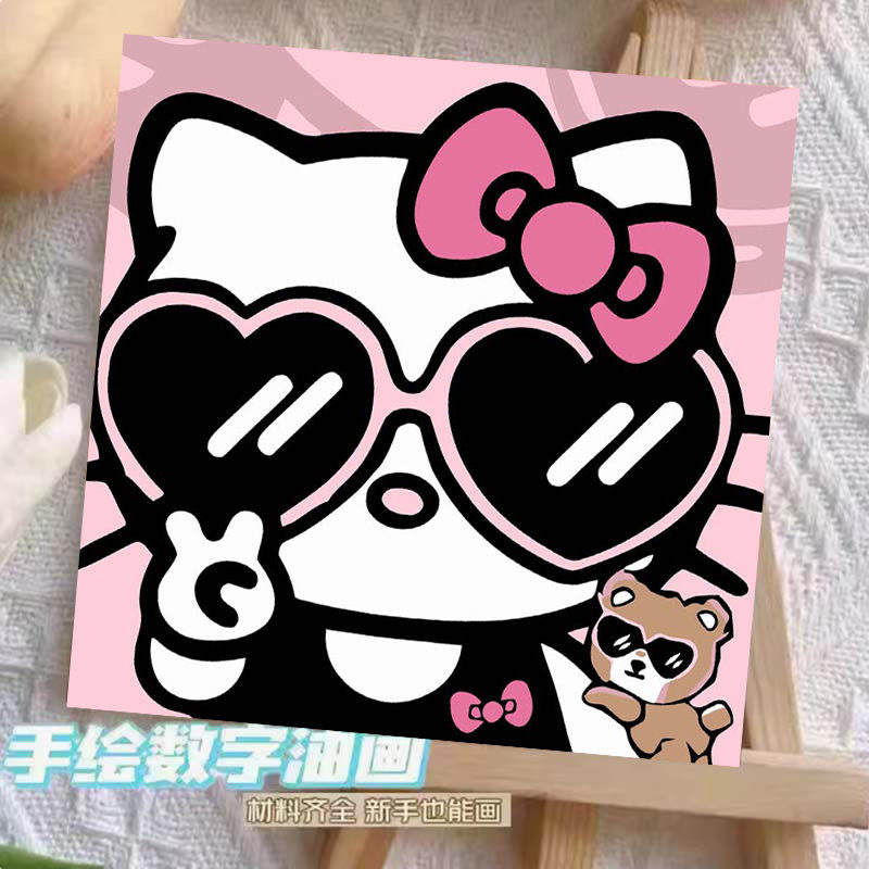 サンリオデジタル油絵 diy 手描きカラーリングクロミメロディー漫画かわいい装飾画メーカー卸売|undefined