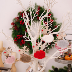 5種類の豪貝クリスマス装飾クリスマスツリーの鹿がクリスマスの木製ヘラジカに赤い子羊を飾っている