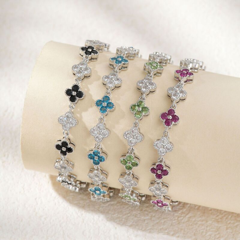 Autumn New Cross-Border Colorful Petal Four-Leaf Clover Bracelet, Fashionable and Versatile, Valentine's Day Birthday Gift Autumn New Cross-Border Colorful Petal Four-Leaf Clover Bracelet, Fashionable and Versatile, Valentine's Day Birthday Gift