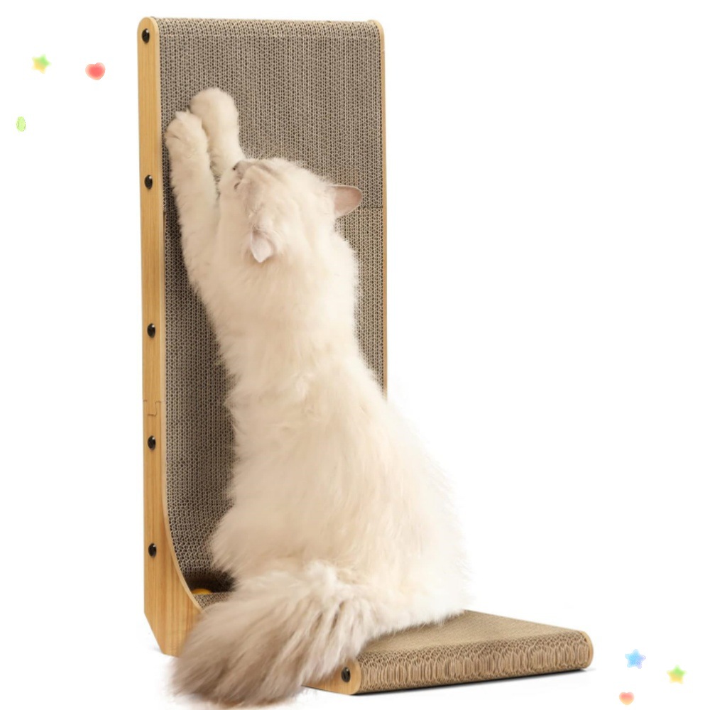 Cat Scratch Board L-shaped Vertical Cat Claw Board Wear-resistant No-crumbs Cat Toy Cat Nest Integration (Large Quantity to Talk about)