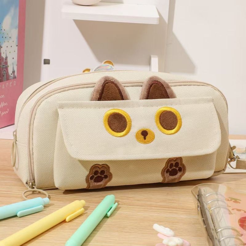 かわいい猫鉛筆バッグイン漫画高価値文具箱学生パーティー大容量多機能鉛筆収納袋|undefined