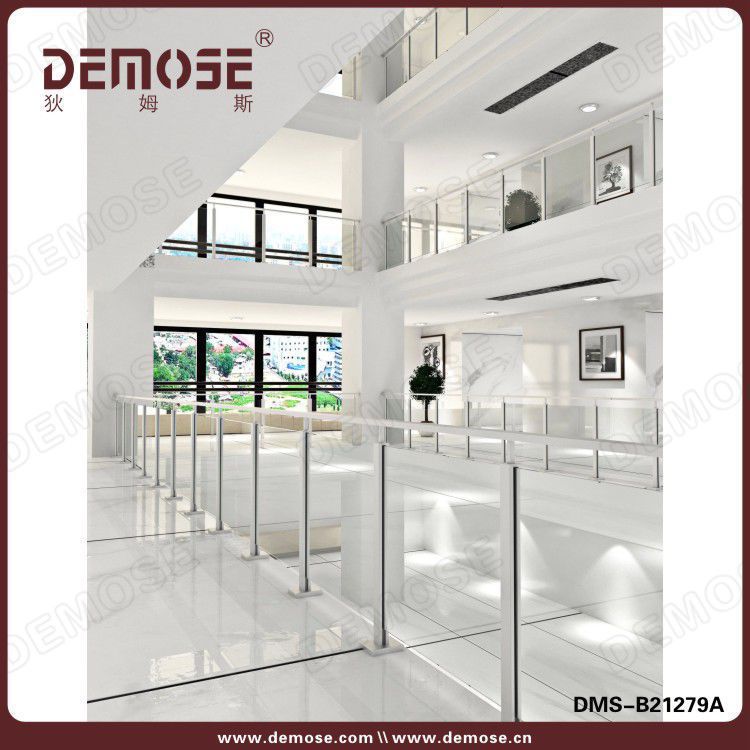 室内 设计 钢化玻璃栏杆 不锈钢单钢板立柱栏杆 厂家出口 直销