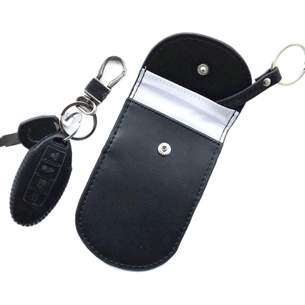 2024 New RFID anti-lost anti-theft anti-scanning car shielding key case genuine leather key case with key leather ring