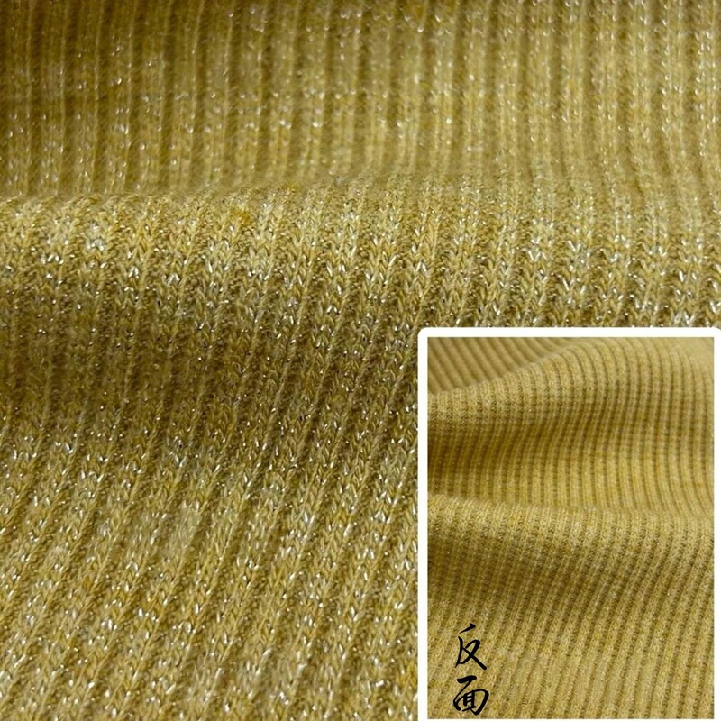 Silver Thread Pit Strip 2X2 Rib Fabric 320g Fashion Women's Elastic T-Shirt Bottoming Shirt Clothing Accessories Knitted Fabric