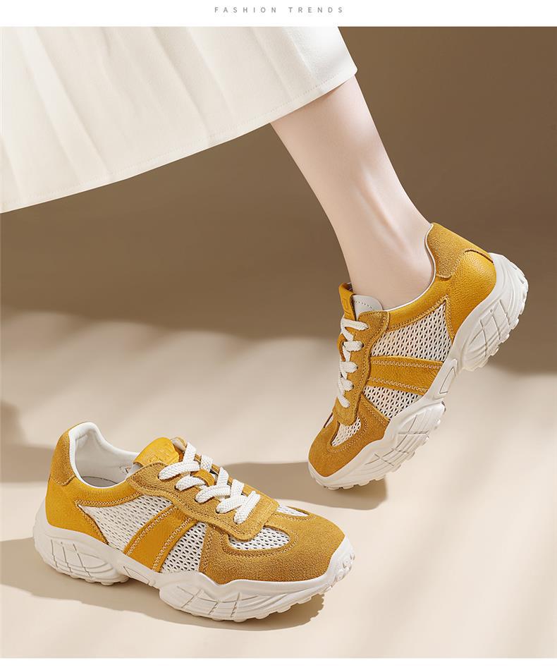 Giày thể thao nữ lưới thoáng khí cut-out mới 2025 — JST 7115 trái cây xanh, JST 7189 màu vàng, JST 7184m màu, JST 7216m màu chi tiết 7