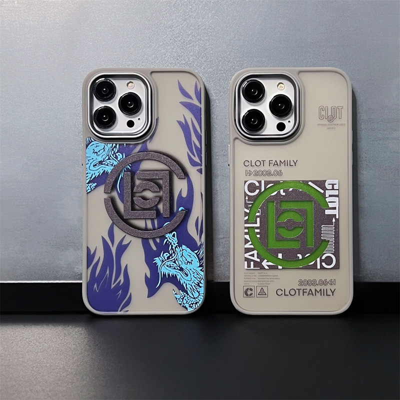 Edison Chen Chao Brand CLOT Qinglong Flame iPhone16PM Phone Case 15 Skin Feeling Scrub 13 Hard Shell Apple 12
