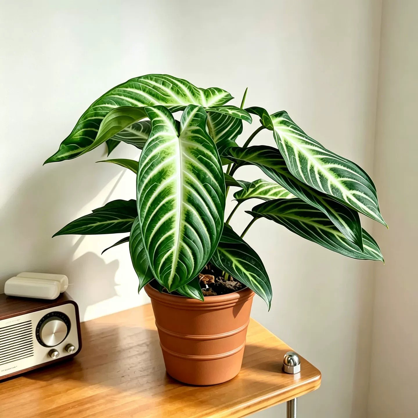 Milky vein millennium taro [imitation pottery flower pot]
