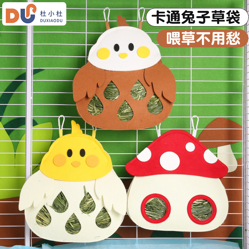 New Me and It Rabbit Straw Bag Fun Feeding Bag Guinea Pig Chinchilla Hanging Straw Bag Rabbit Hay Bag Food Bag
