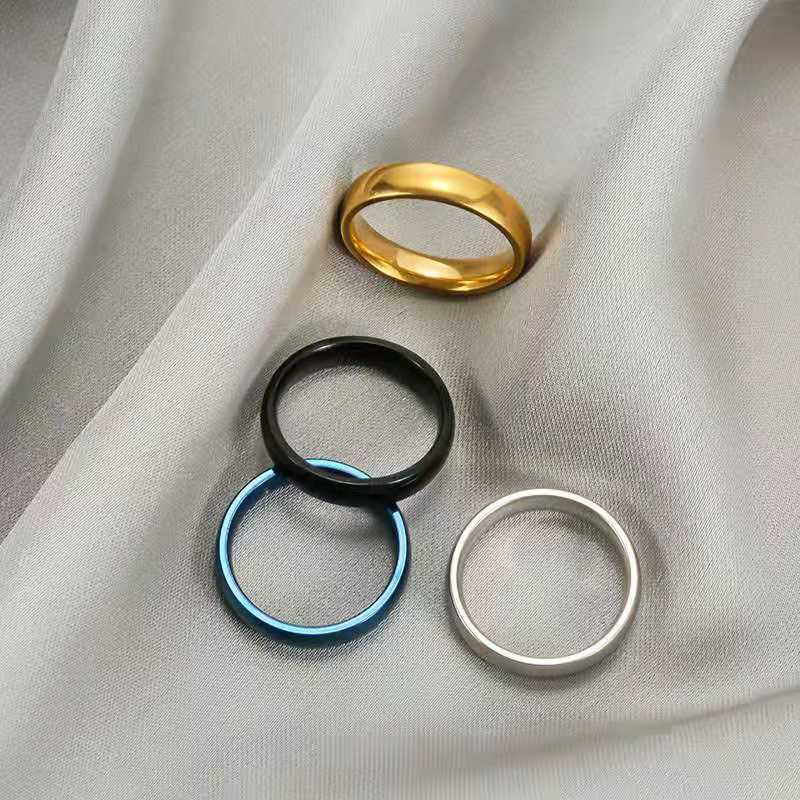 Rings Classification 1 Piece Quantity Simple Style Solid Color Stainless Steel Polishing Plating Rings