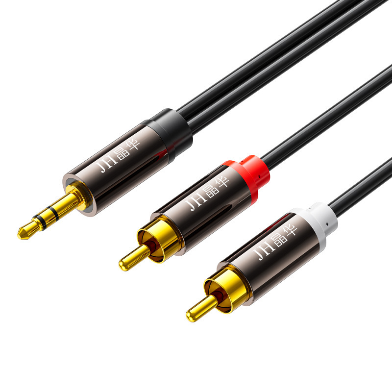 Jinghua 合金 3.5 ミリメートルオーディオケーブル 1 対 2 サウンドカードから 2rca ダブルロータスコンピュータ携帯電話プラグケーブル|undefined