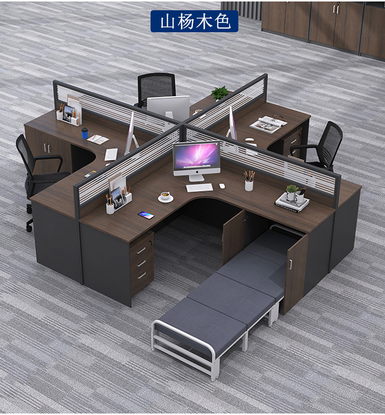员工带床办公桌简约折叠床屏风办公桌椅单人位办公桌子休息床工位-阿里巴巴