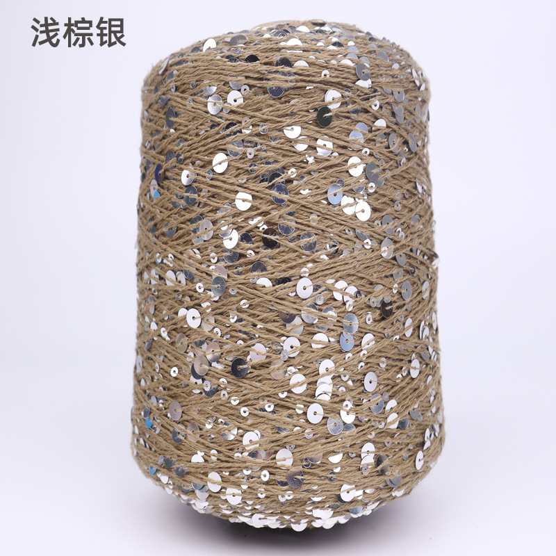Silk Yue / mano DIY hilo de algodón multicolor brillante 3mm + 6mm sequilla 250 gramos de hilo de aguja de ganchillo