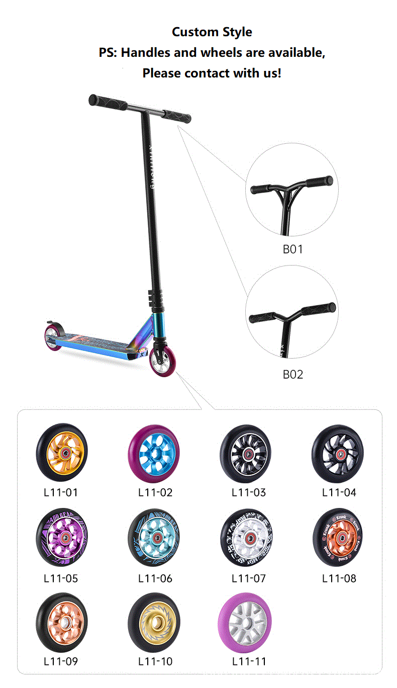 Extremo profesional de dos ruedas deportivo adulto acrobacias de fantasía cepillo de la calle scooter para trabajar scooter portátil al por mayor